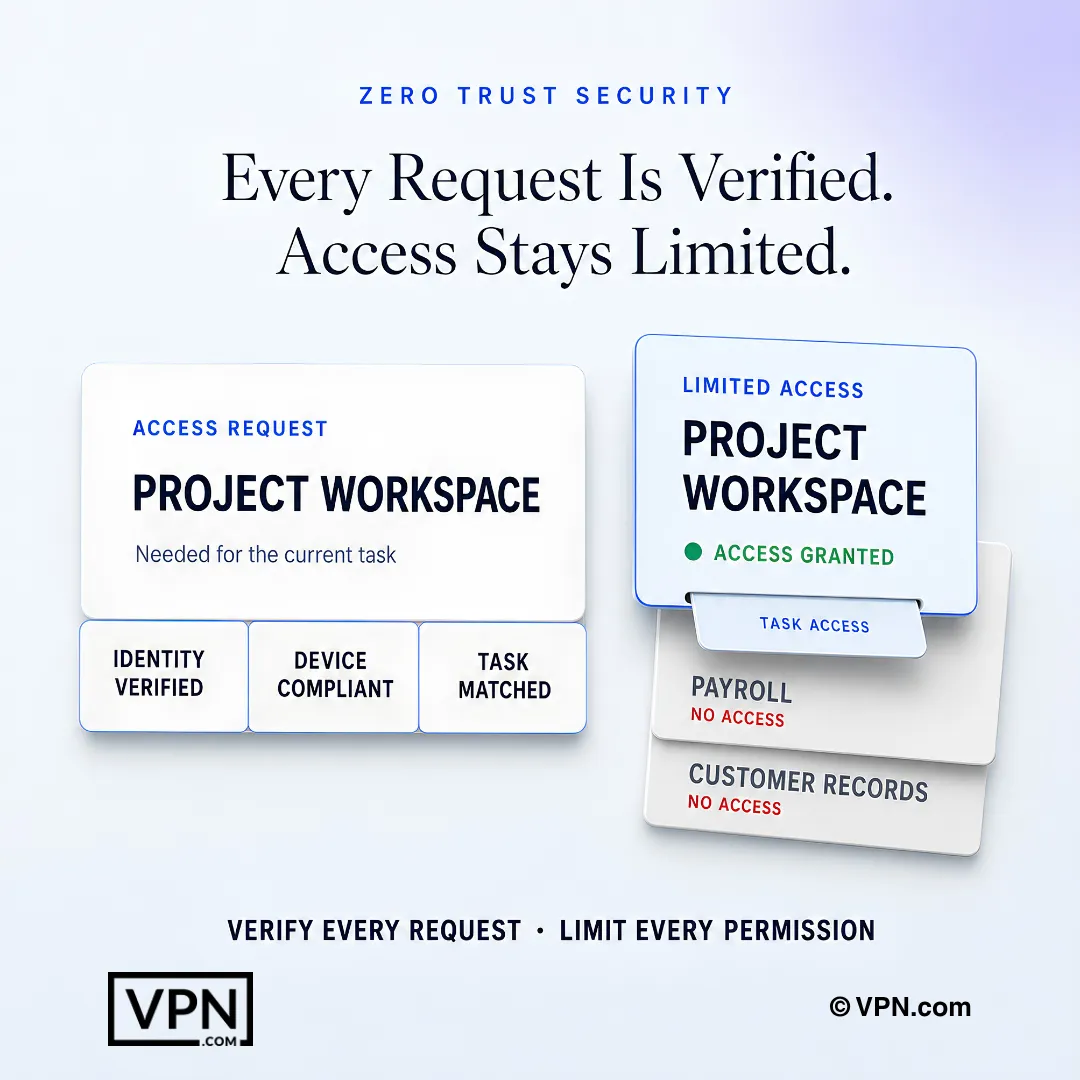 Zero Trust ตรวจสอบตัวตน อุปกรณ์ และงานก่อนให้สิทธิ์เข้าถึงพื้นที่ทำงานและบล็อกระเบียนที่ไม่เกี่ยวข้อง